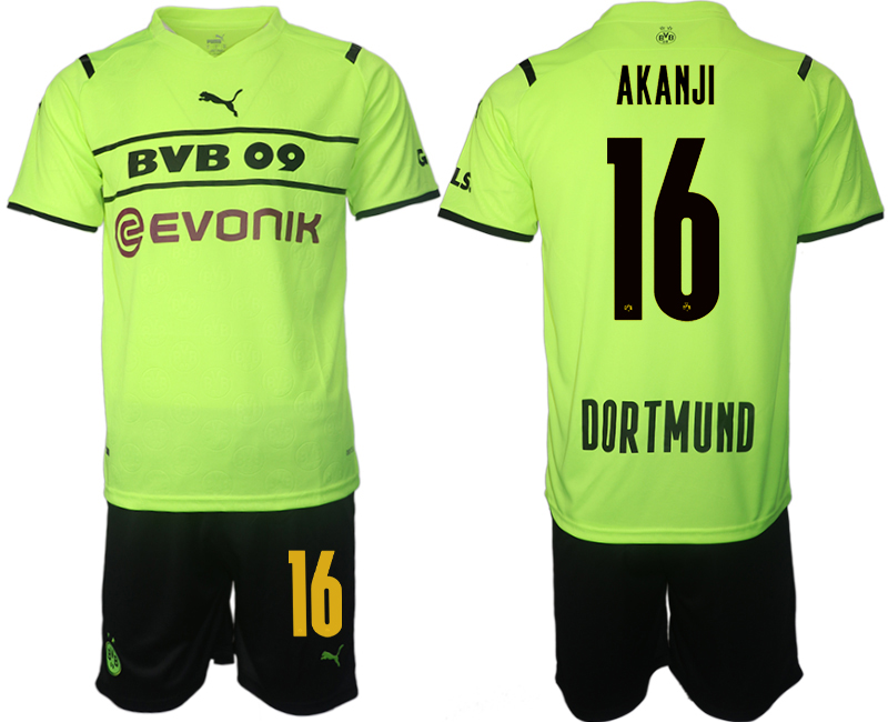 Men 2021-2022 Club Borussia Dortmund Cup green #16 Soccer Jersey